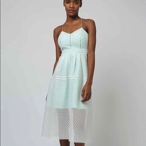 Topshop Petite Airtex Plunge Midi Dress